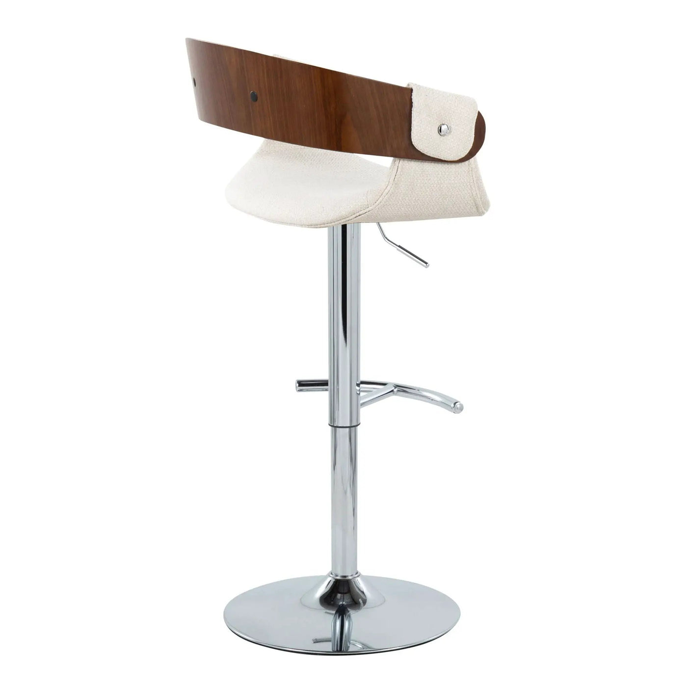 Elisa - Mid Century Modern Adjustable Barstool With Swivel With Rounded T Footrest (Set of 2) by HouseOfZazla