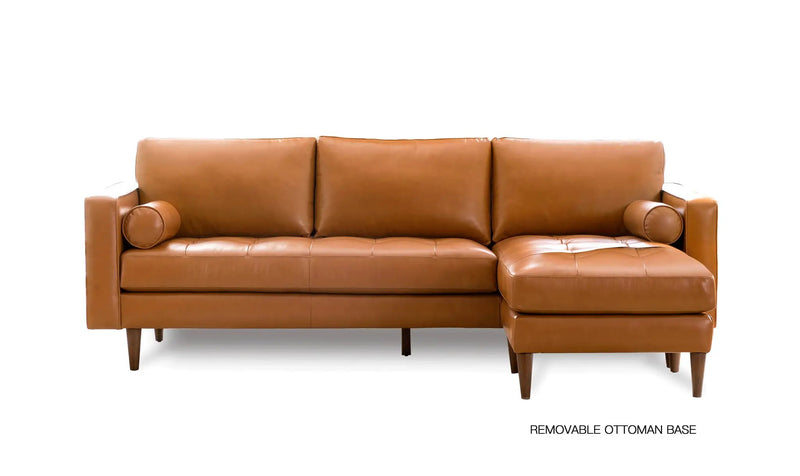 Mid-Century Tufted Sectional With Reversible Chaise by Unique Piece Furniture
