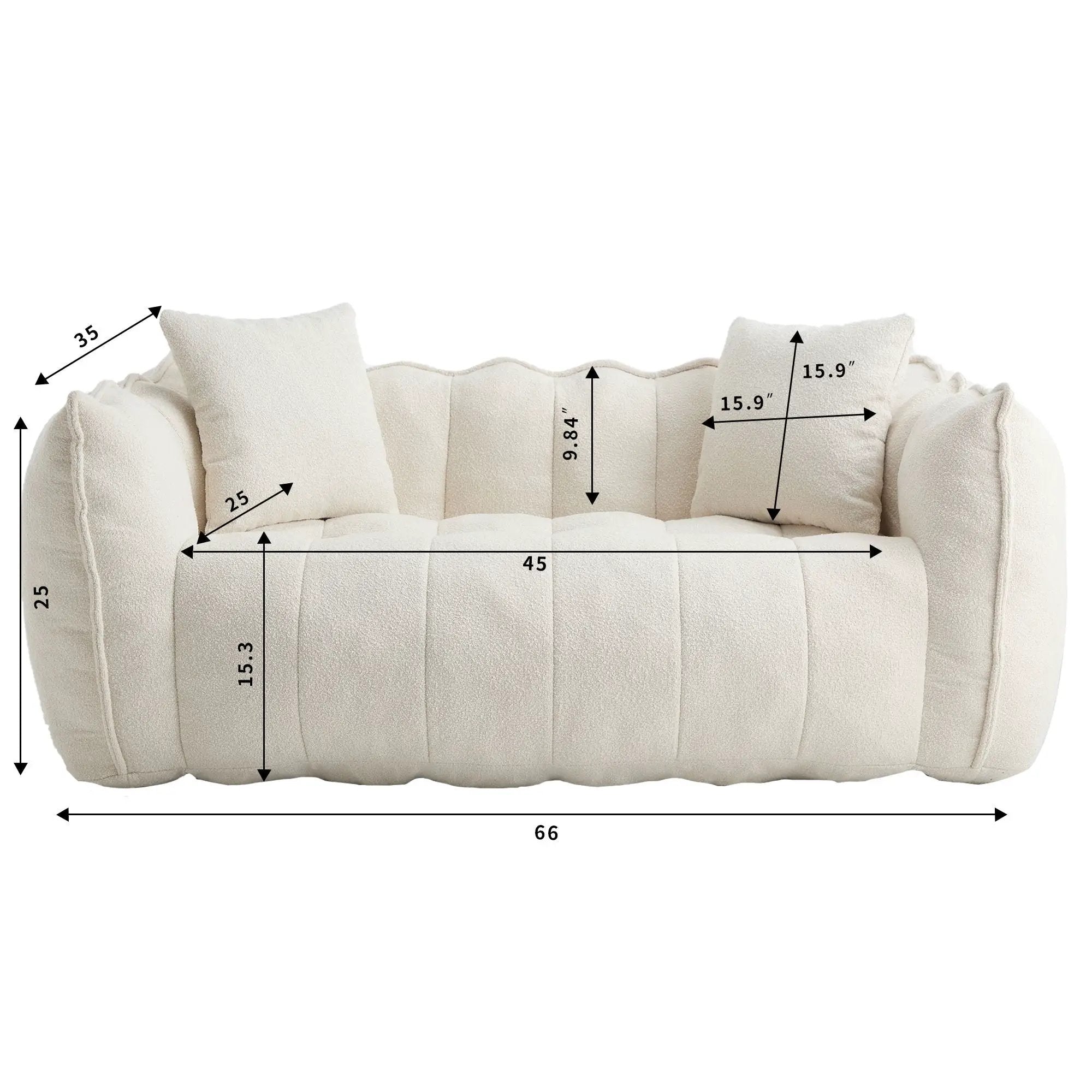 Cozy Beanbag Chair With High Resilience Foam Core For 2 by HouseOfZazla