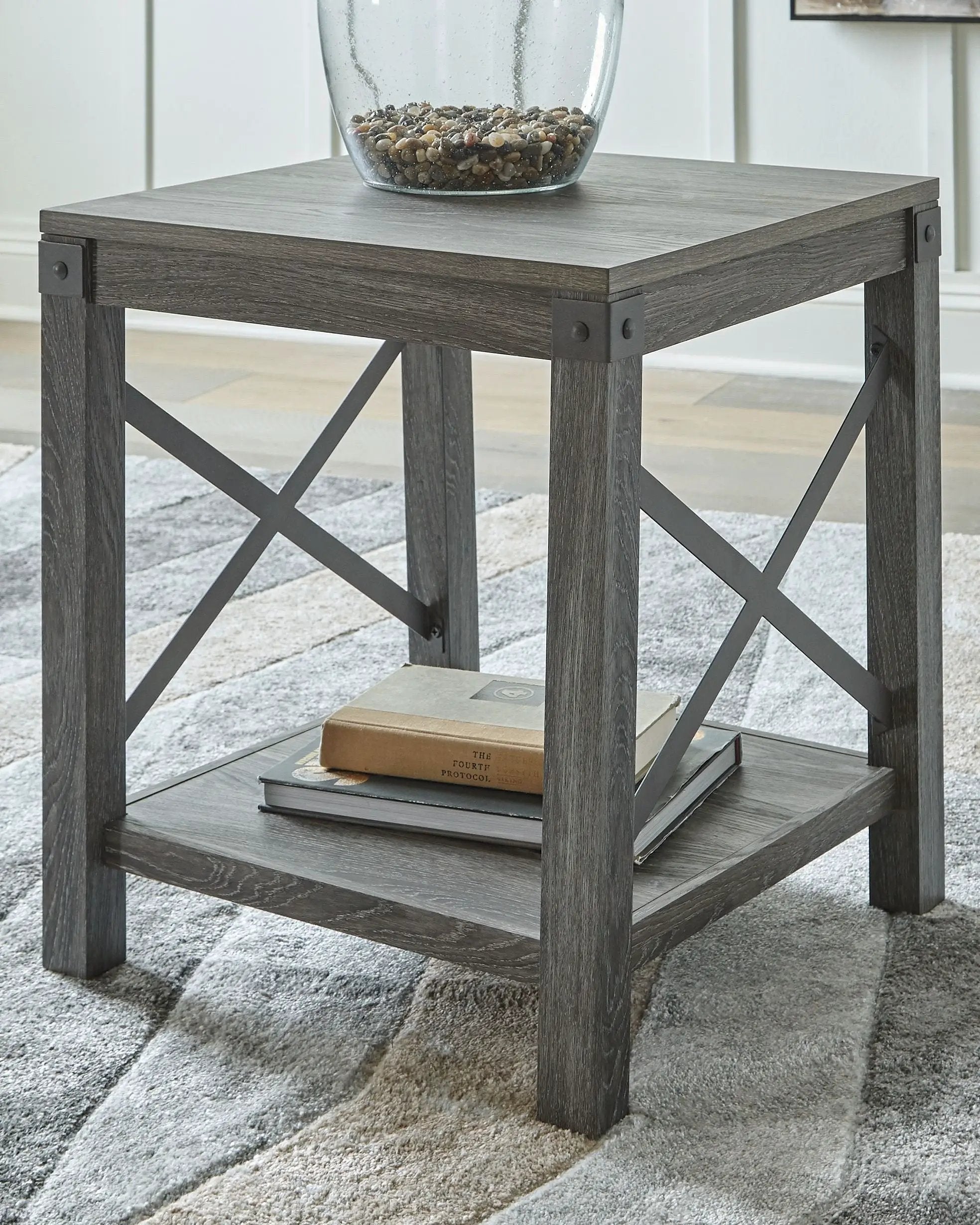 Freedan - Square End Table - Grayish Brown by Unique Piece Furniture