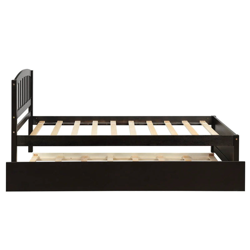 Platform Bed Wood Bed Frame With Trundle by HouseOfZazla
