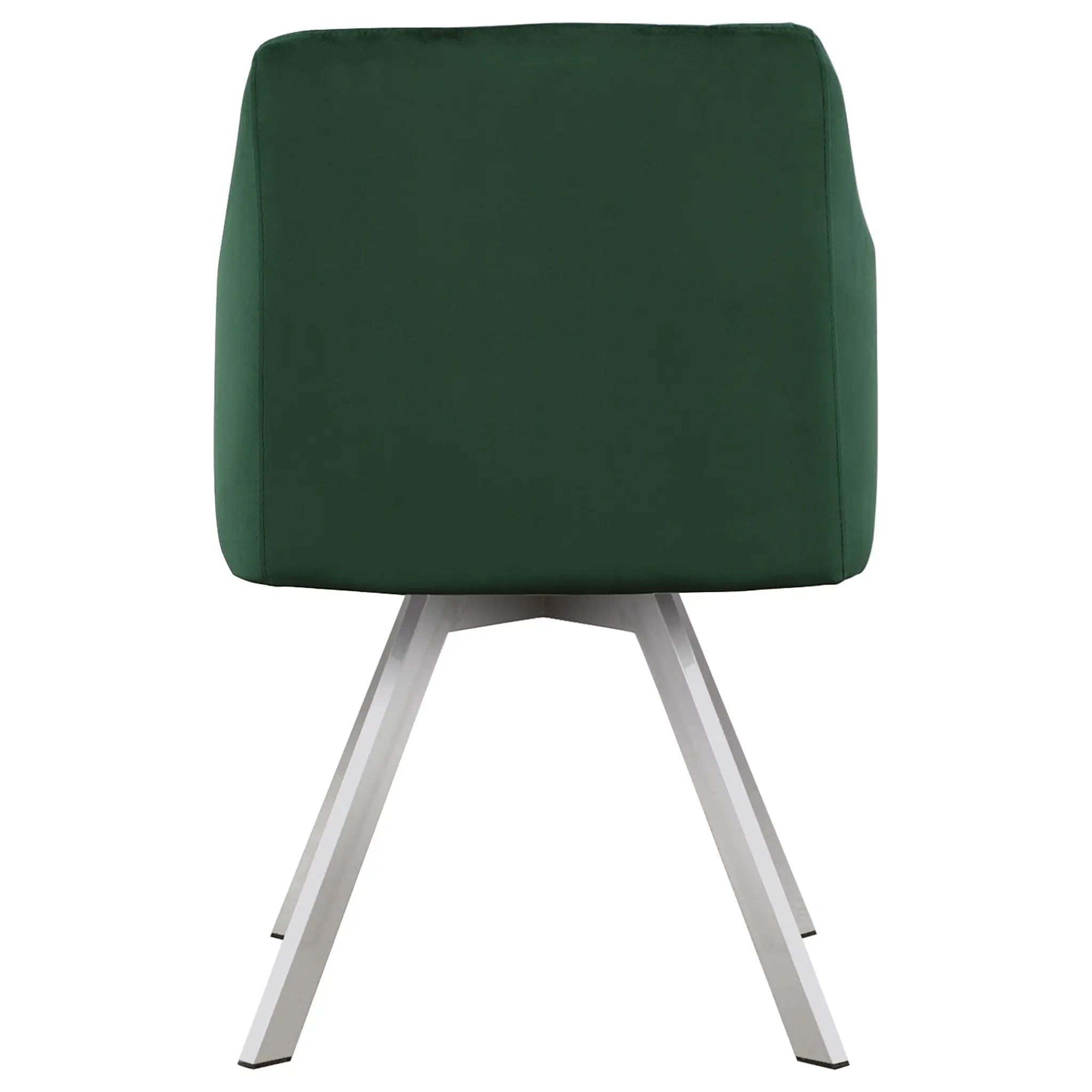Tufted Swivel Dining Chair With Slim Sloped Arms - Green by HouseOfZazla