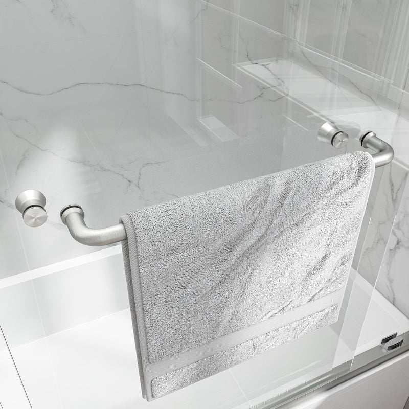55-60" W x 60" H Brushed Nickel Double Bypass Sliding Shower Door by HouseOfZazla