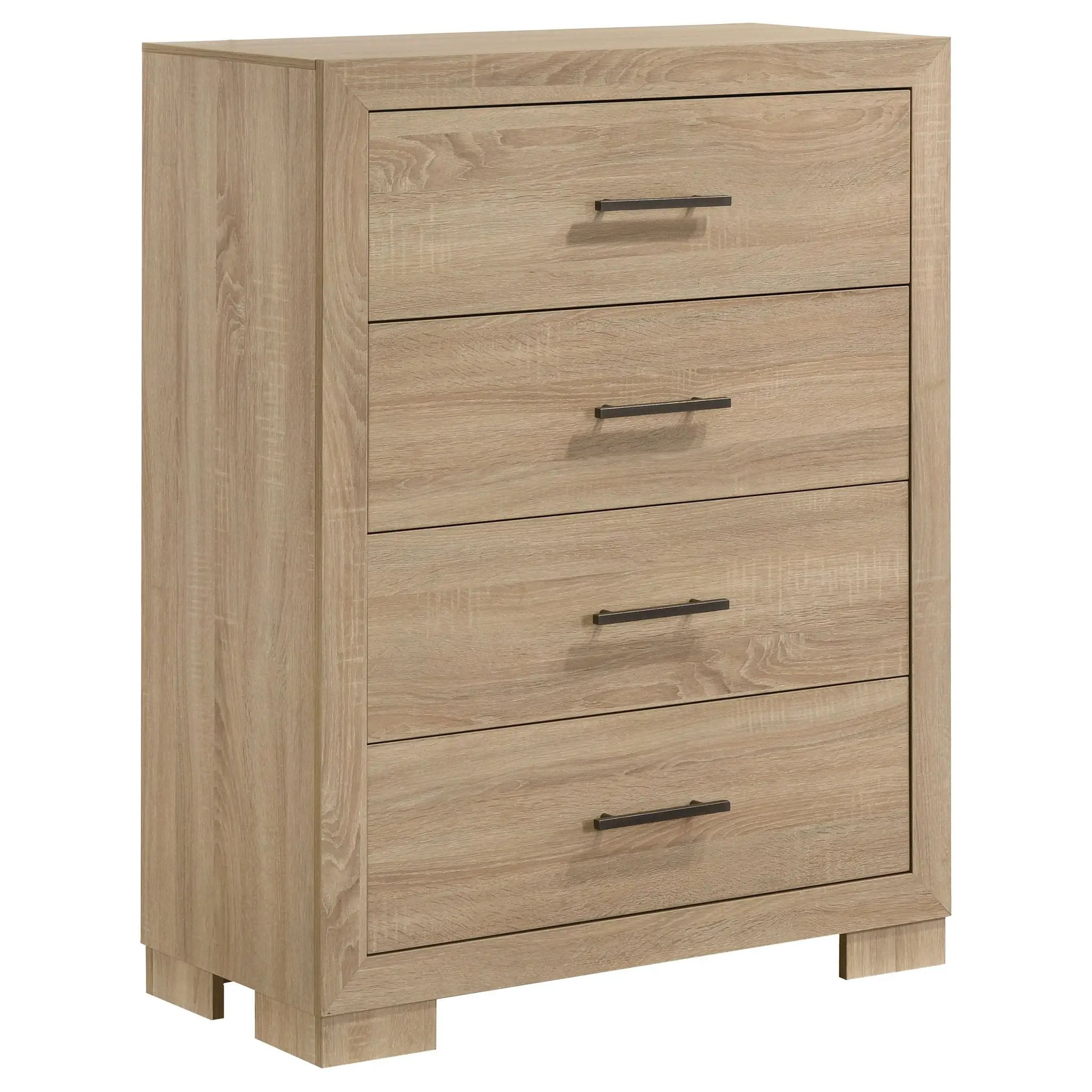 Arielle 4-drawer Bedroom Chest of Drawers Light Oak by Unique Piece Furniture