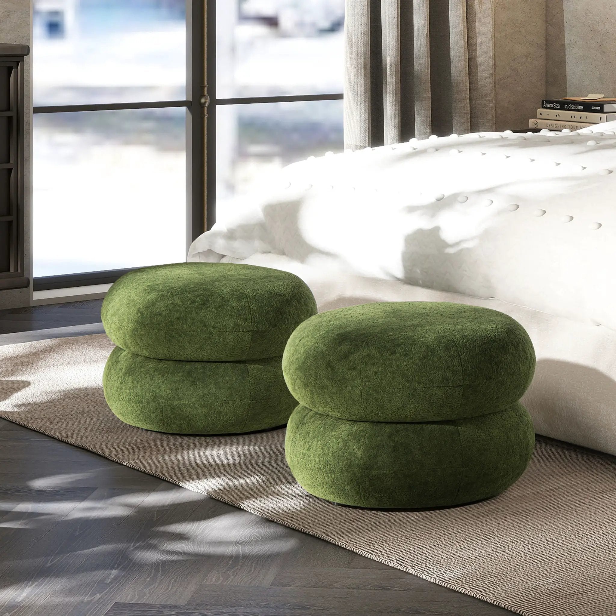 Nest - Low Round Upholstered Ottoman by Unique Piece Furniture