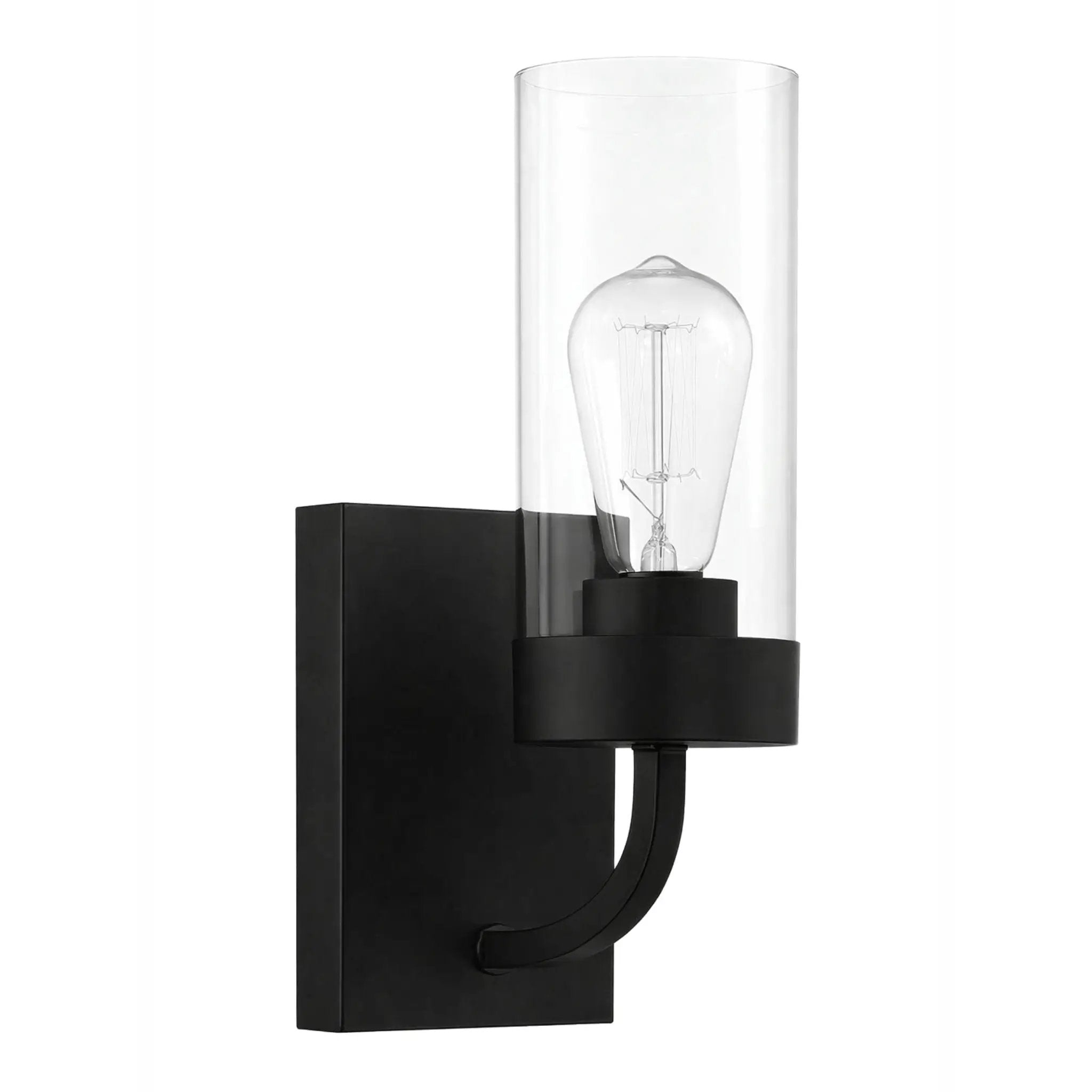 Zephyr - Single Light Sconce - Black / Clear by HouseOfZazla