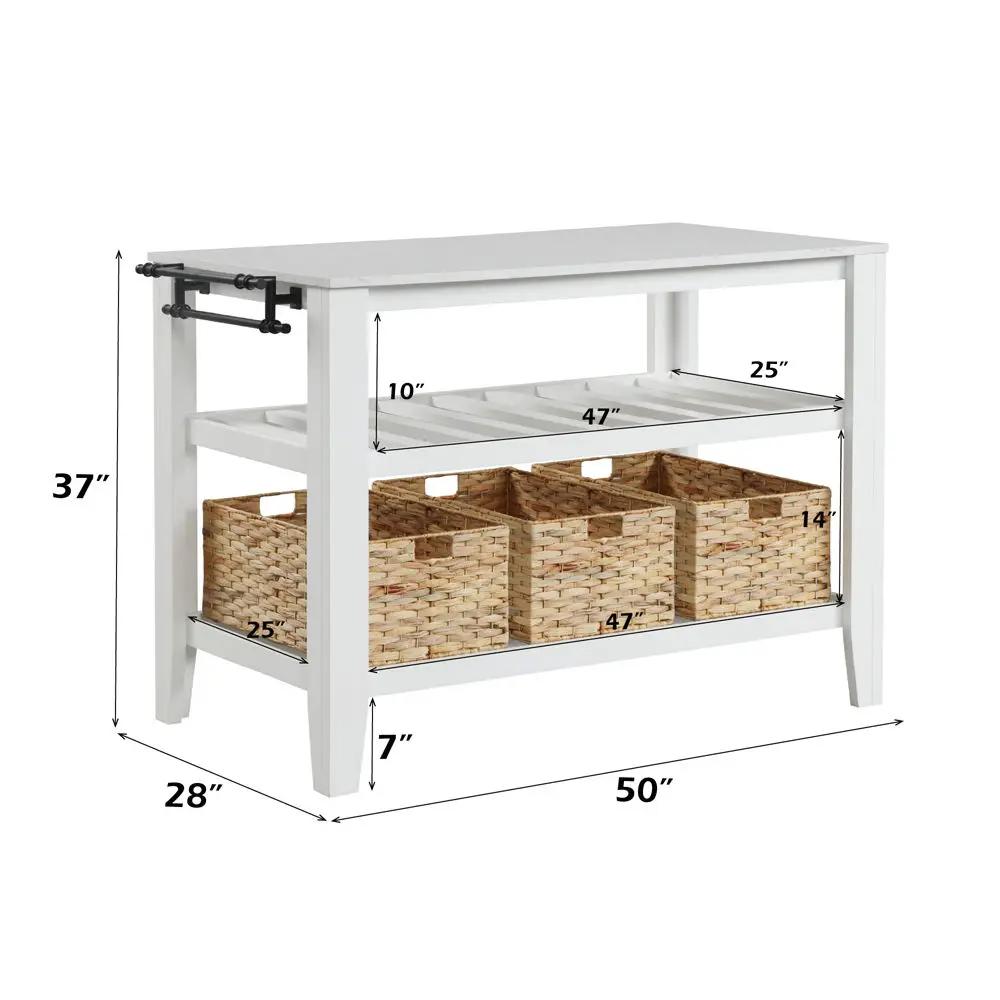 Sezye - Kitchen Island - Marble Top & White by Unique Piece Furniture