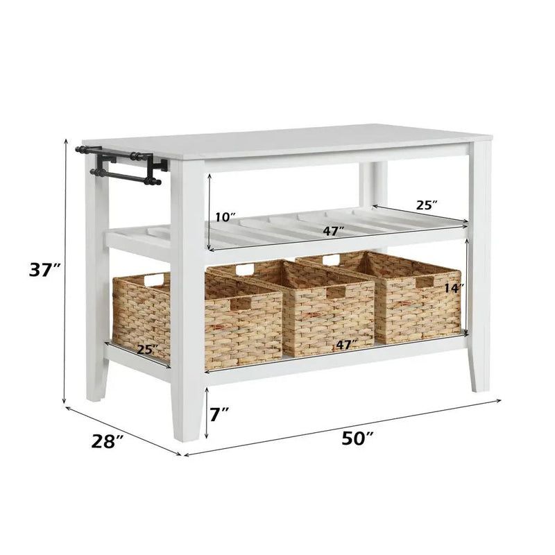 Sezye - Kitchen Island - Marble Top & White by Unique Piece Furniture