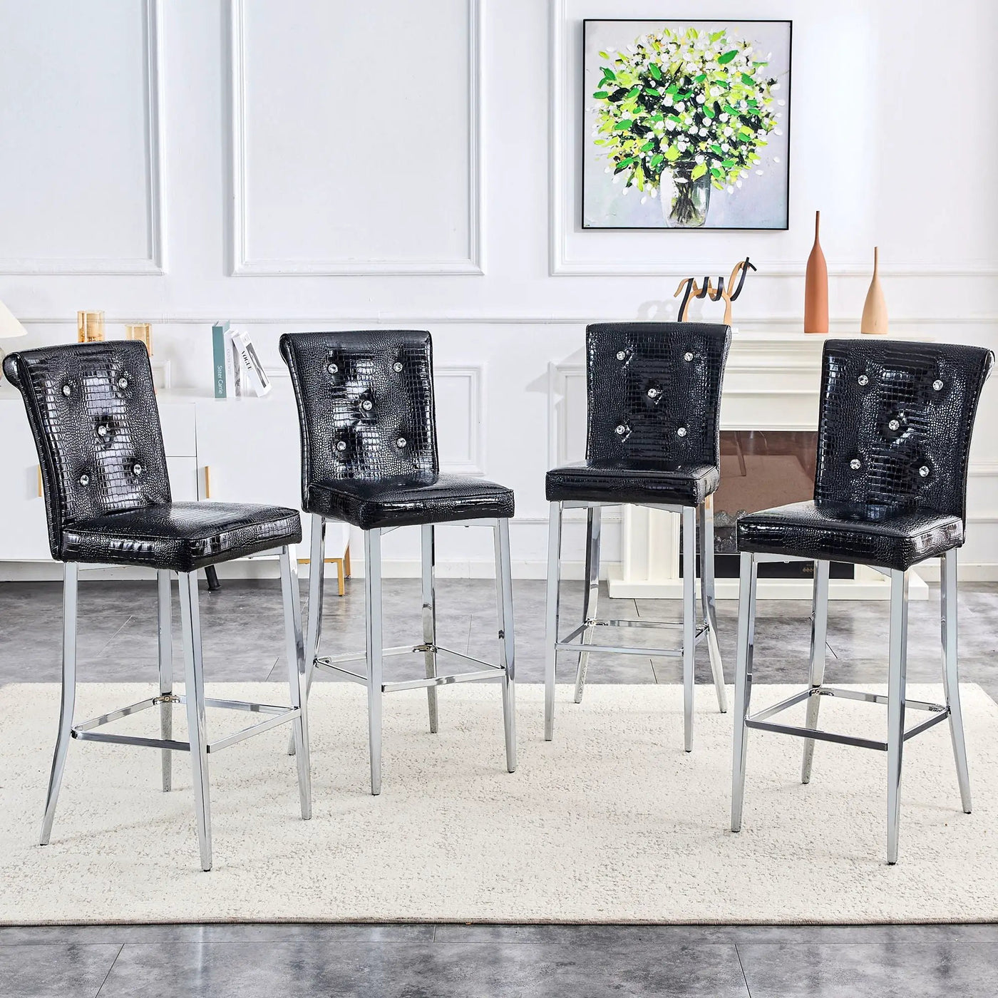 Bar Chairs & Crystal Clasp Design (Set of 2) by HouseOfZazla