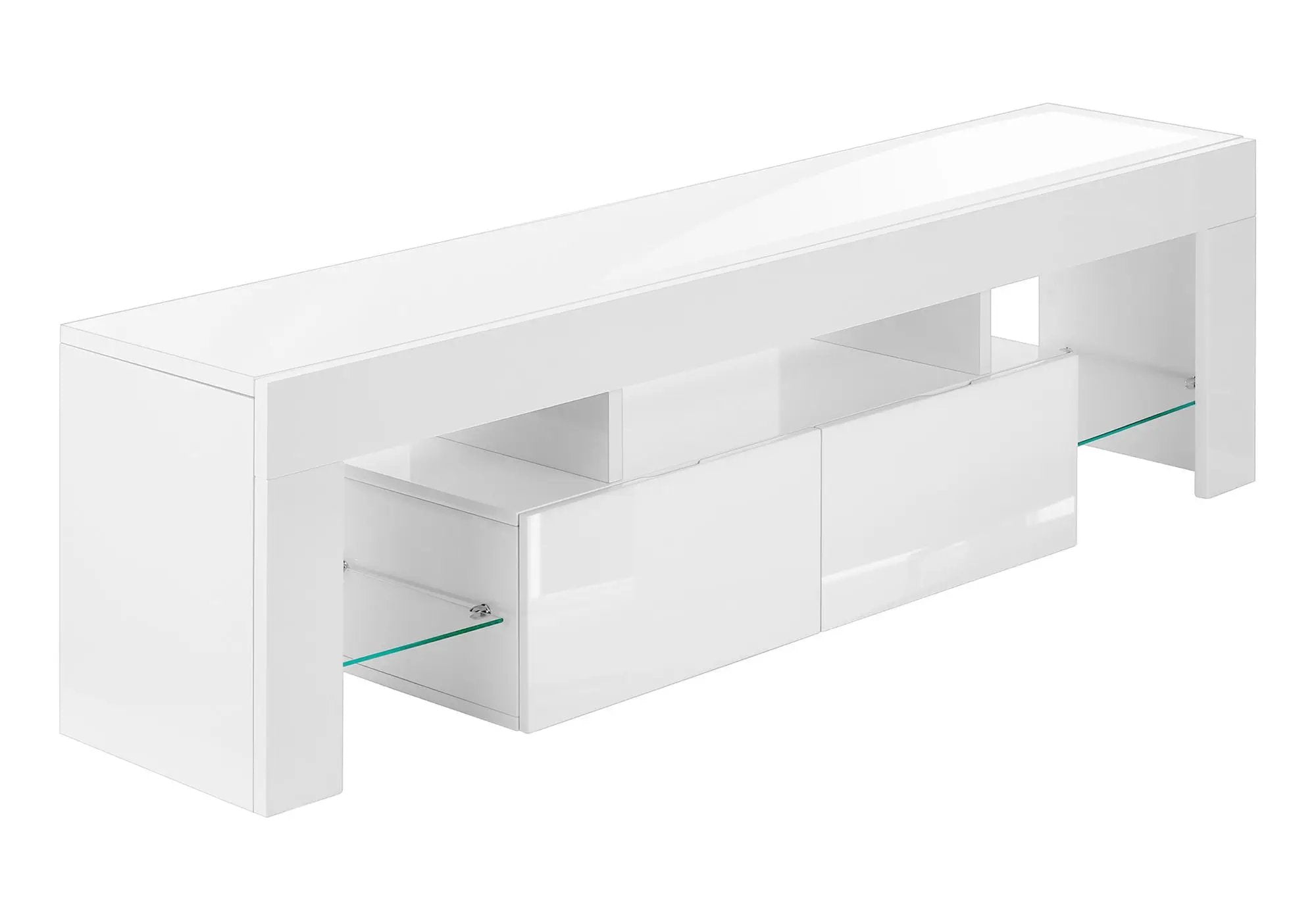TV Stand, Console, Media Entertainment Center - Glossy White by HouseOfZazla