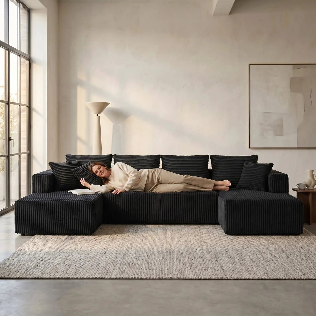 132.1 Inch Modular Sectional Sofa with Double Chaise by HouseOfZazla