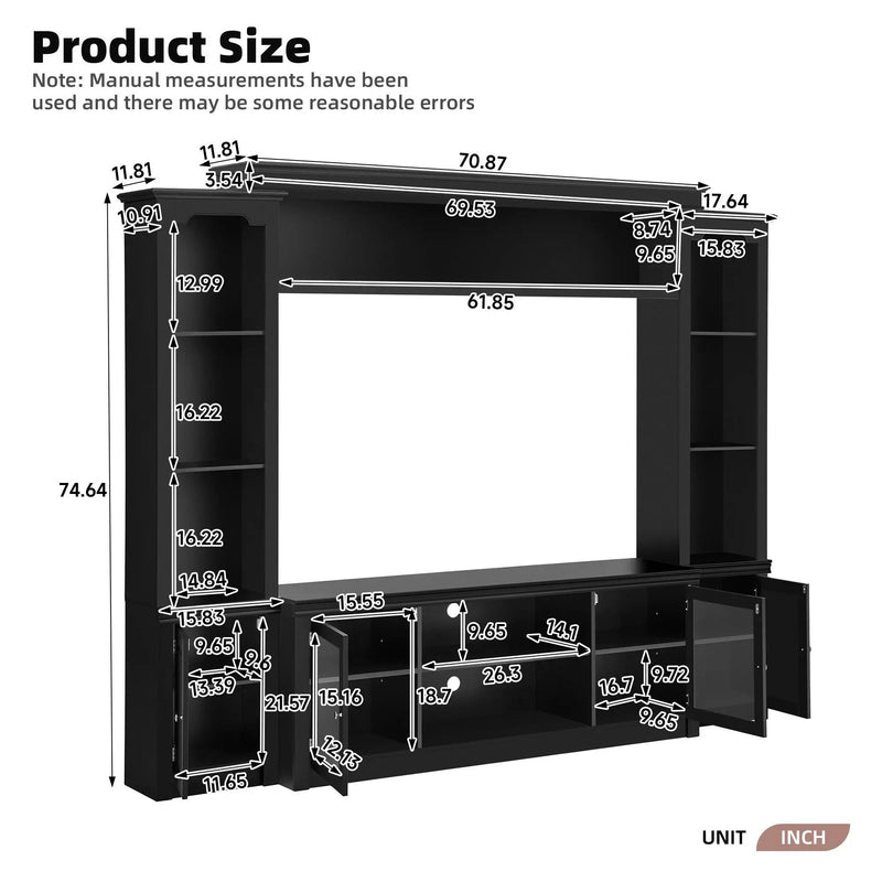 All-In-One TV Stand With Bookcase For TVs Up To 65" by Unique Piece Furniture