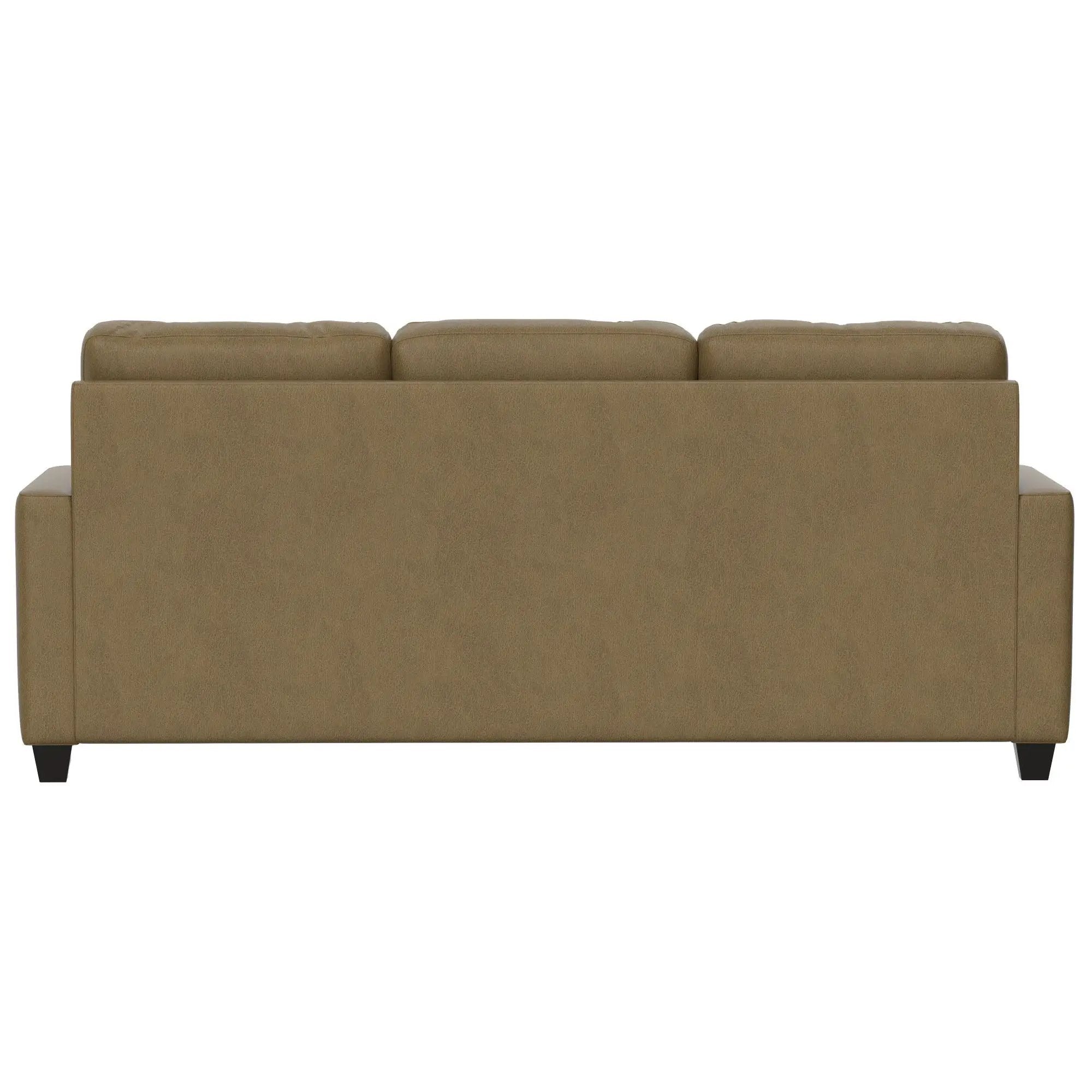 2 Piece Sofa With Chaise, Comfortable Seating For 3, Tapered Feet, USB Charging Console - Brown by HouseOfZazla