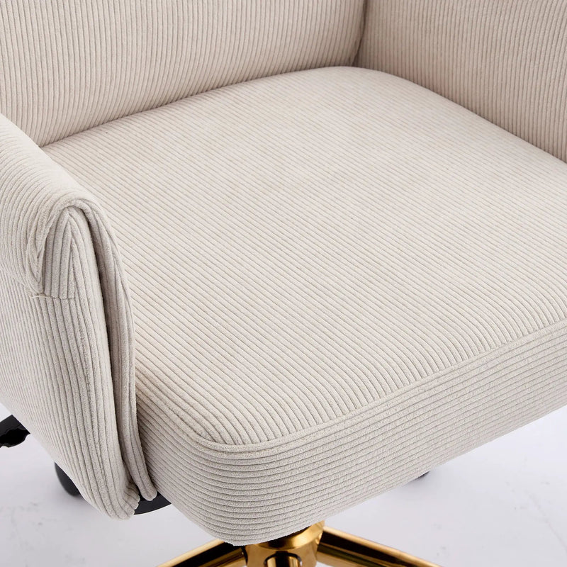 Ergonomic Mid-Back Office Chair With Gold Base by Unique Piece Furniture