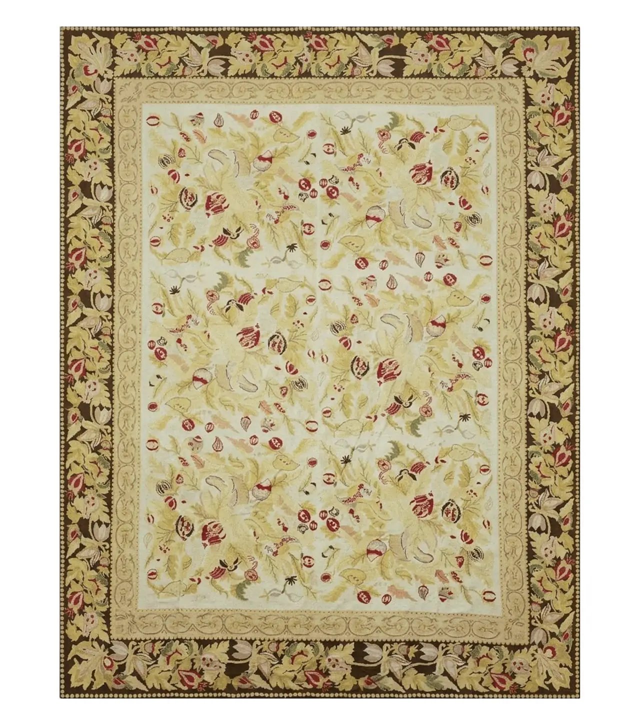 9' X 11' Handmade Chinese Needlepoint Wool Floral Rug Carpet Rose Garden Chic by Jewel Rugs