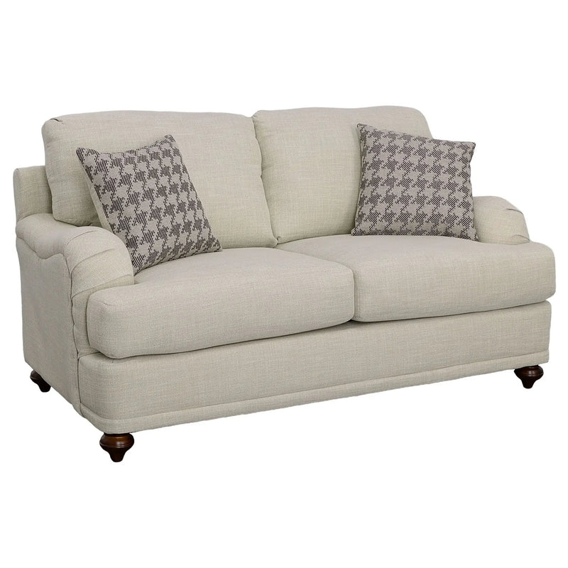 Glenn Upholstered English Arm Loveseat Light Grey and Grey by Unique Piece Furniture