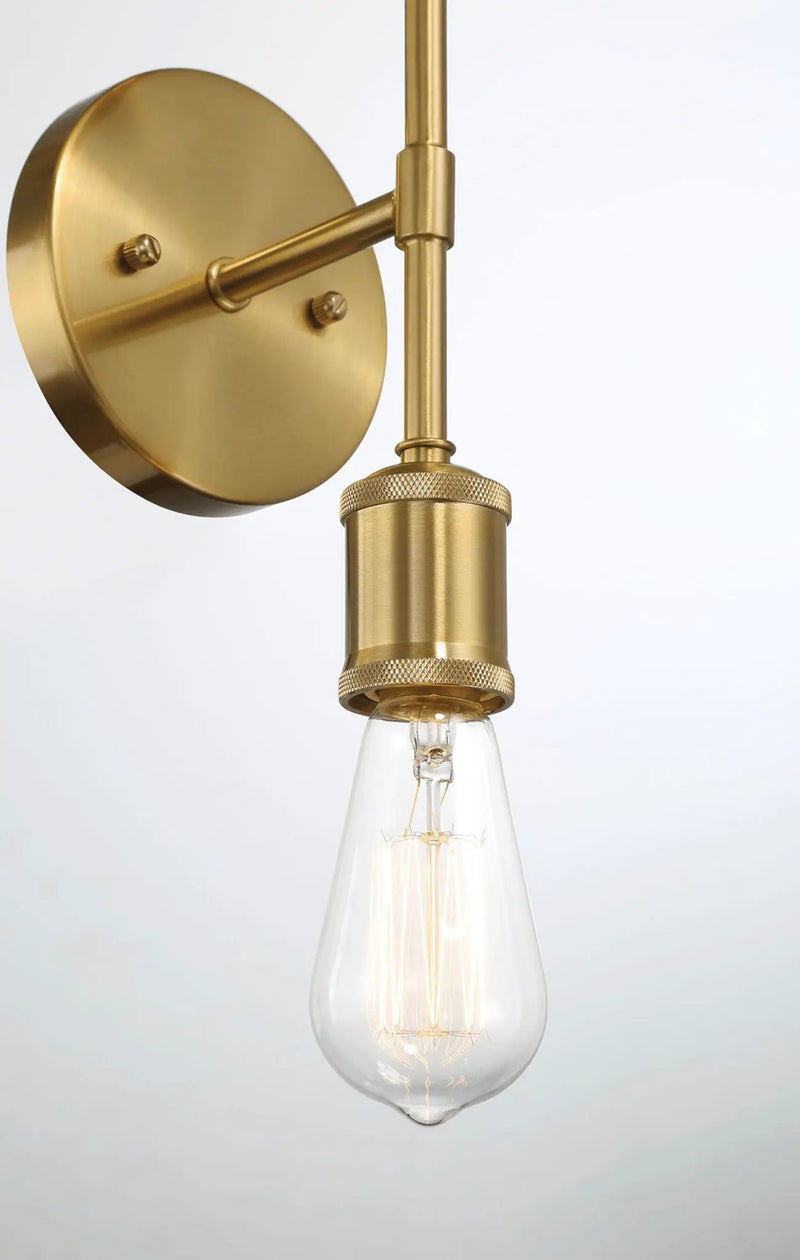 Reverie - Double Lights Bathroom Wall Sconce Over Mirror - Clear / Gold by HouseOfZazla