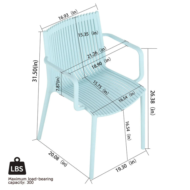 4 Modern Stackable Armchair Matched With Long Table by HouseOfZazla