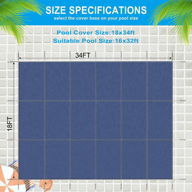 16 x 32 Ft Rectangle Inground Pool Safety Cover by HouseOfZazla