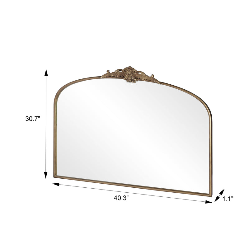 Vintage Arched Gold Mirror: 40'x30' Antique Brass Frame by HouseOfZazla
