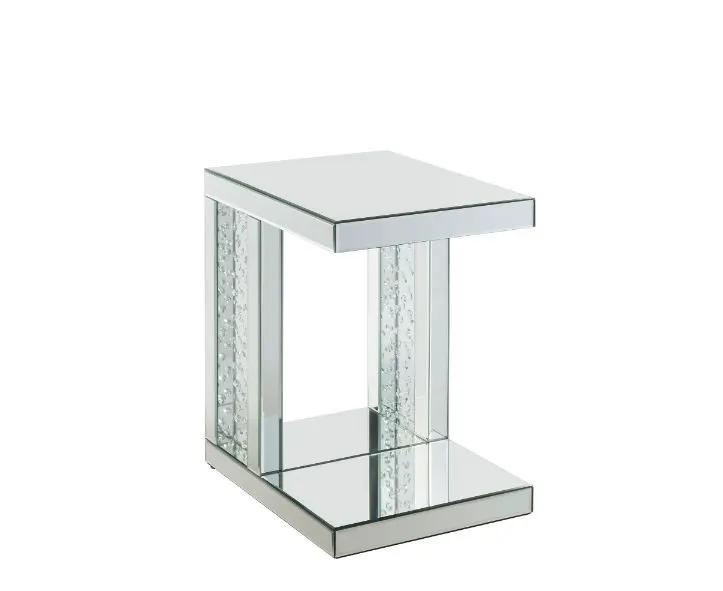 Nysa - 24" Accent Table - Mirrored & Faux Crystals Inlay by Unique Piece Furniture