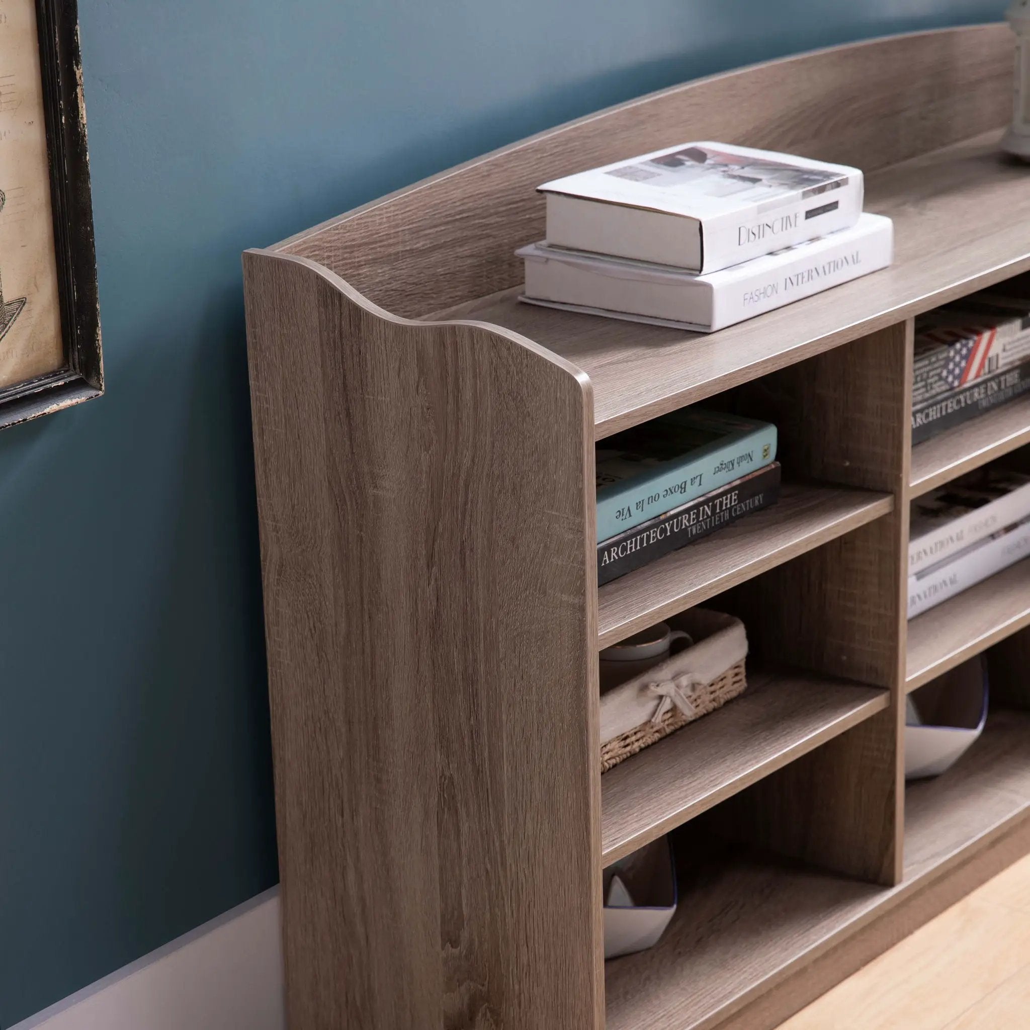 Entryway Shoe Storage Bench, Nine Storage Shelves, Entryway Organizer by Unique Piece Furniture