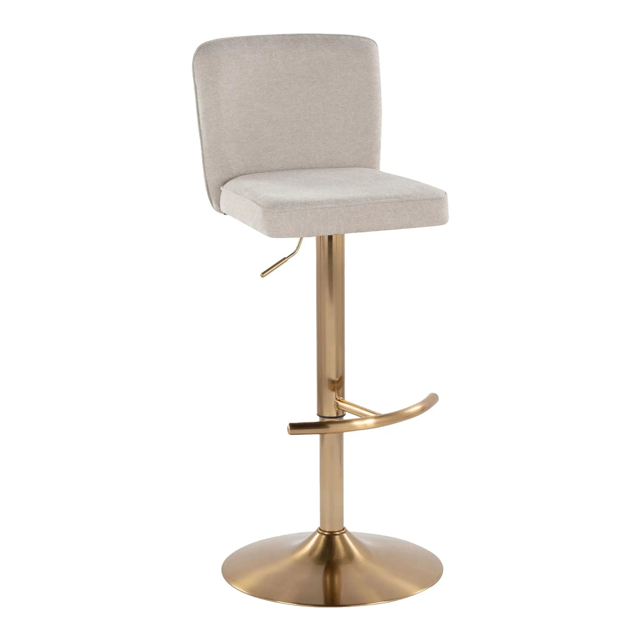 Henry - Contemporary Adjustable Barstool With Swivel With Rounded T Footrest (Set of 2) by Unique Piece Furniture