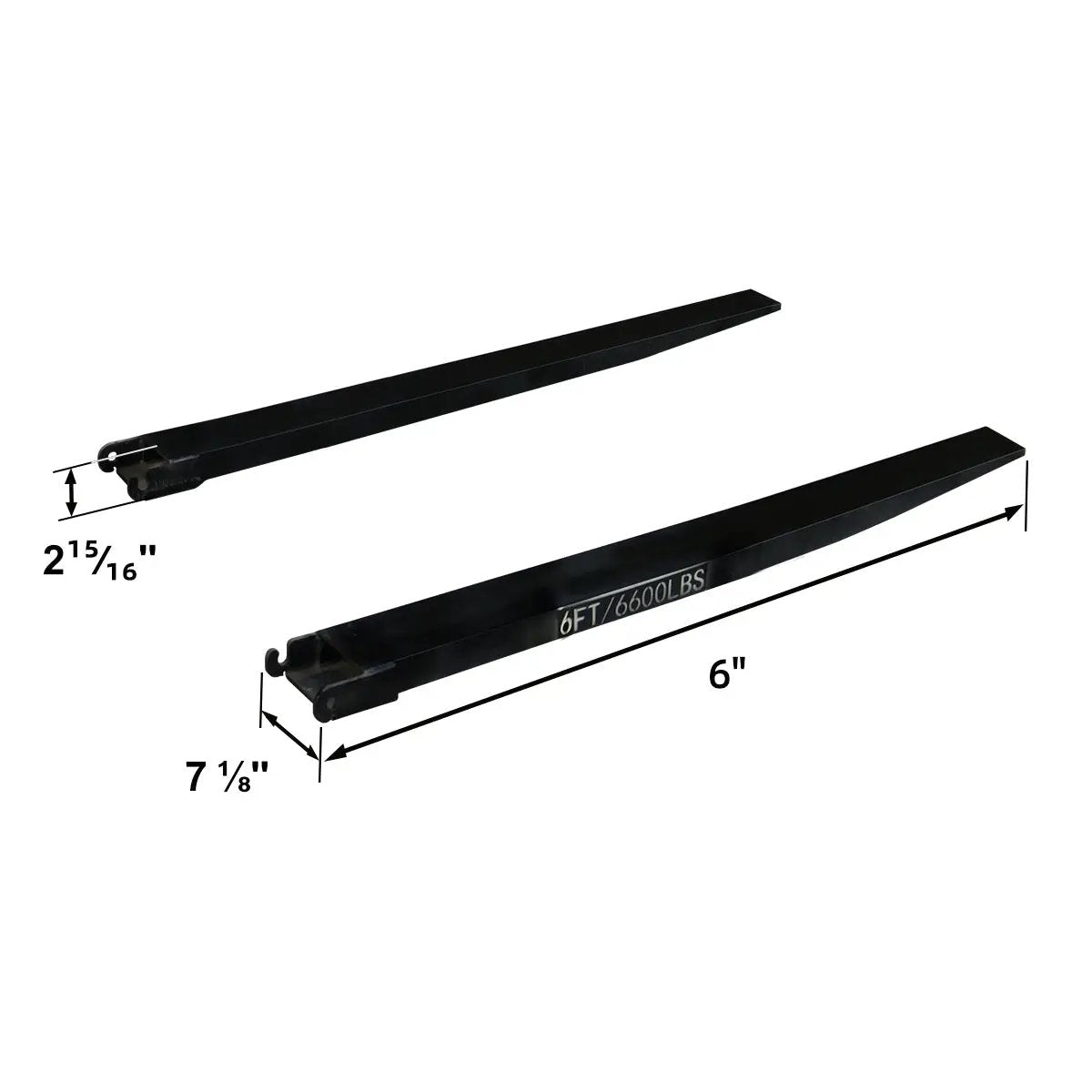 Greatbear 10ft Forklift Extensions 6” Wide Forks, 6600lbs Capacity (Pair) by Chery Industrial