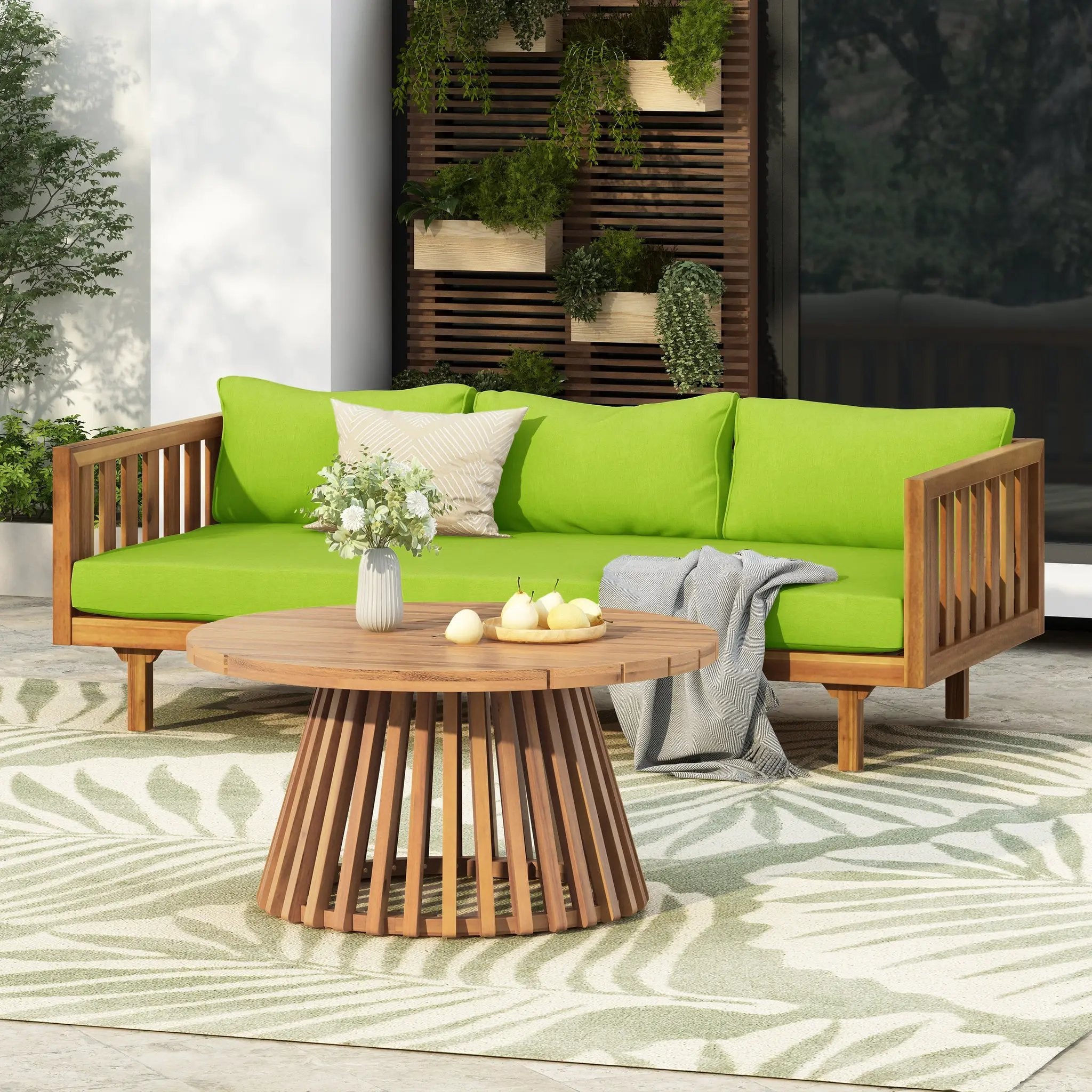 Claremont 3 Seater Daybed + Acacia Wood Table by HouseOfZazla