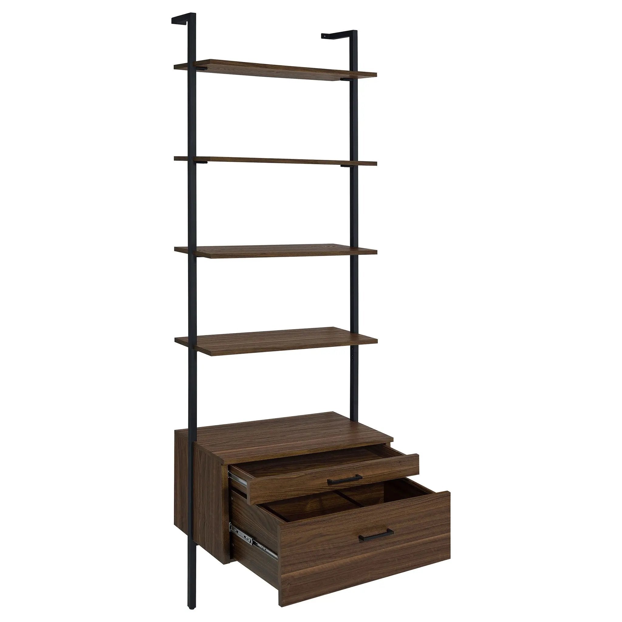 Owens 96-inch 4-shelf Storage Wall Bookshelf Walnut by Unique Piece Furniture