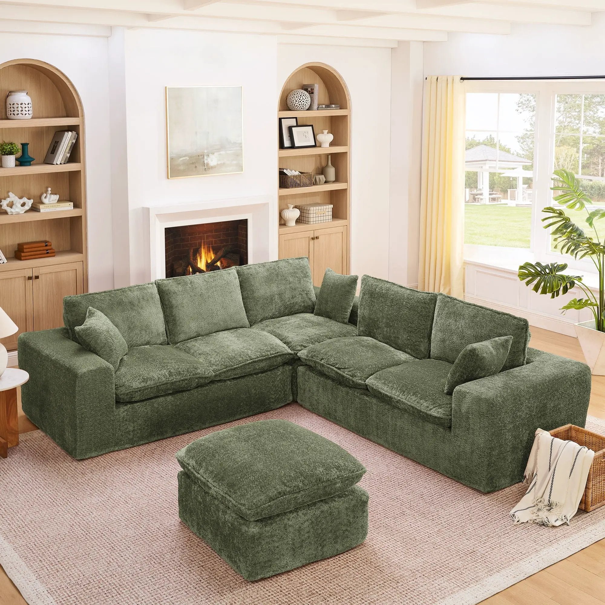 Sectional Sofa With Moveable Ottoman by Unique Piece Furniture