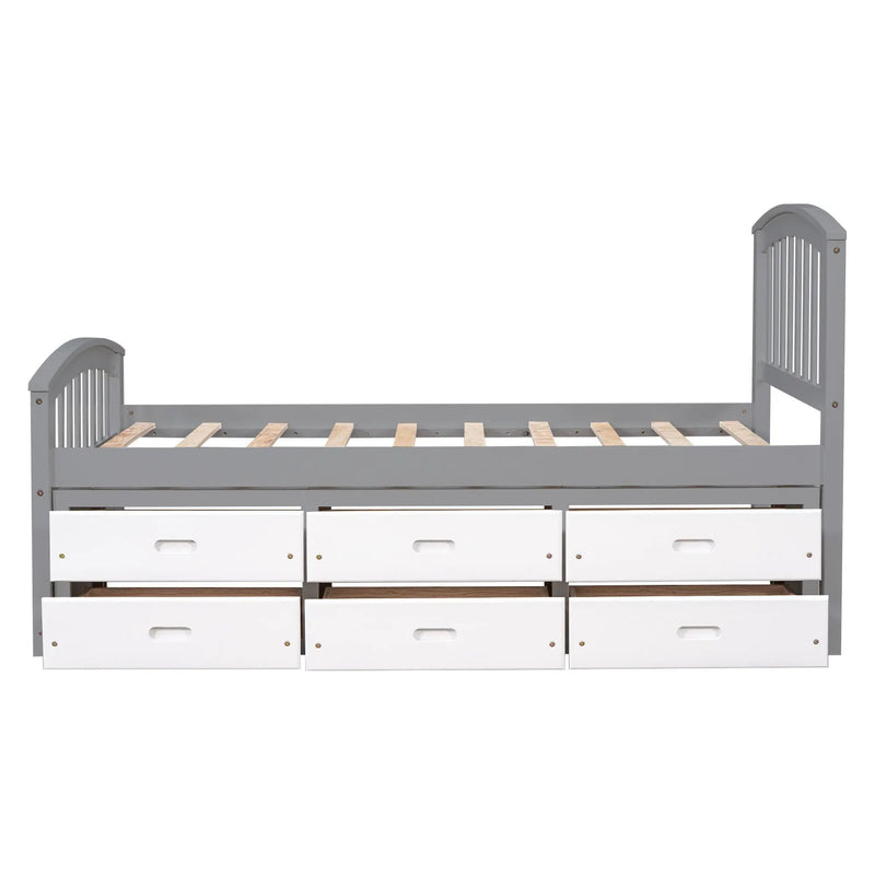 Platform Storage Bed Solid Wood Bed With 6 Drawers by Unique Piece Furniture