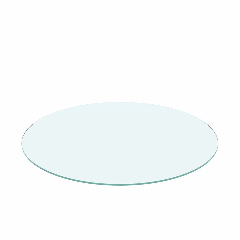 20" Round Tempered Glass Table Top Clear Glass 1 / 4" Thick Flat Polished Edge - Transparent by HouseOfZazla