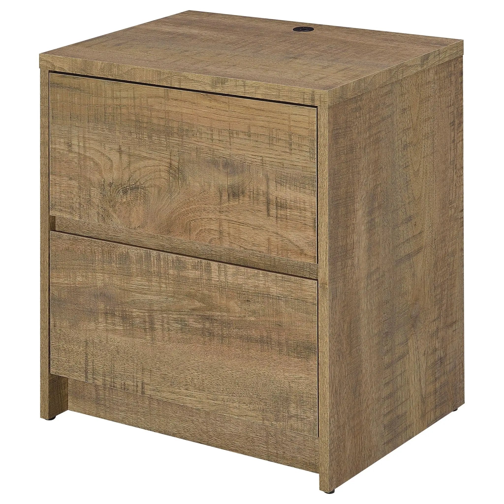 Geary - 2 Drawer Nightstand With LED Lights And USB Charging Ports by HouseOfZazla