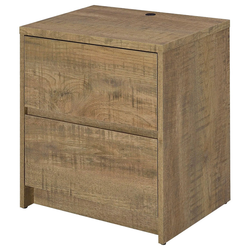 Geary - 2 Drawer Nightstand With LED Lights And USB Charging Ports by HouseOfZazla