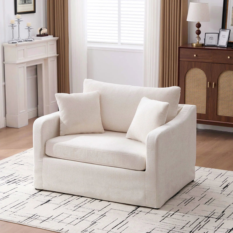 Farmhouse Accent Chair With 2 Bolster Pillows by Unique Piece Furniture