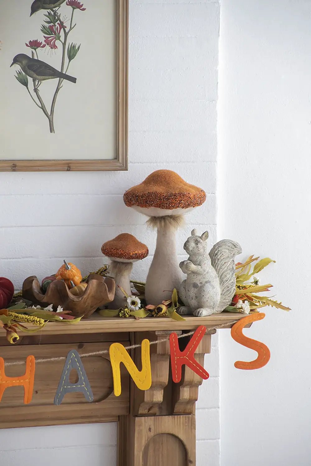 Mushroom Holiday Ornament, For Harvest Festival Fall Festival & Thanksgiving Table Decorations (Set of 2) - Beige / Orange by HouseOfZazla