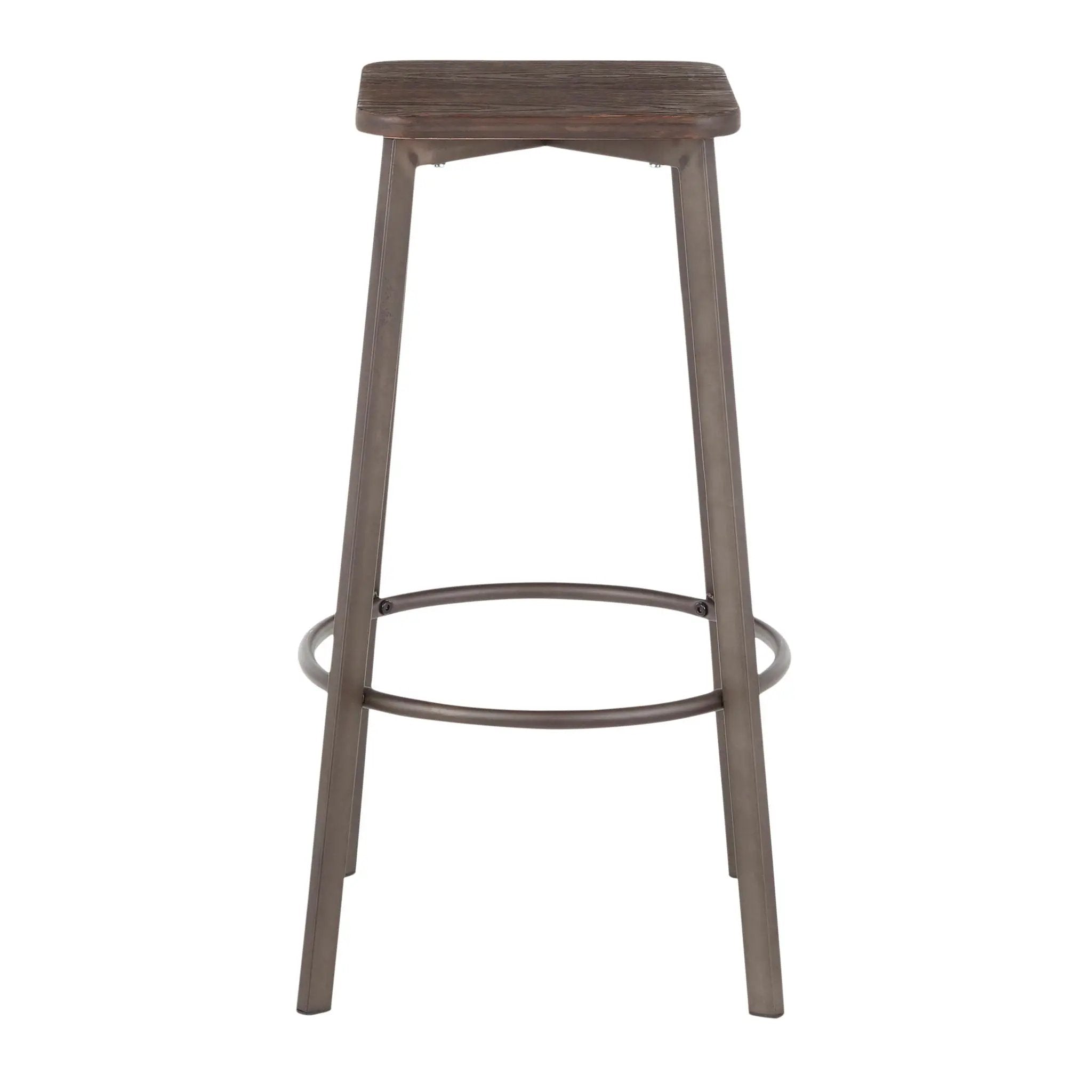 Clara - Industrial Square Barstool (Set of 2) - Espresso by Unique Piece Furniture