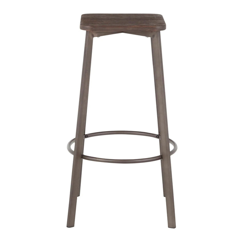 Clara - Industrial Square Barstool (Set of 2) - Espresso by Unique Piece Furniture