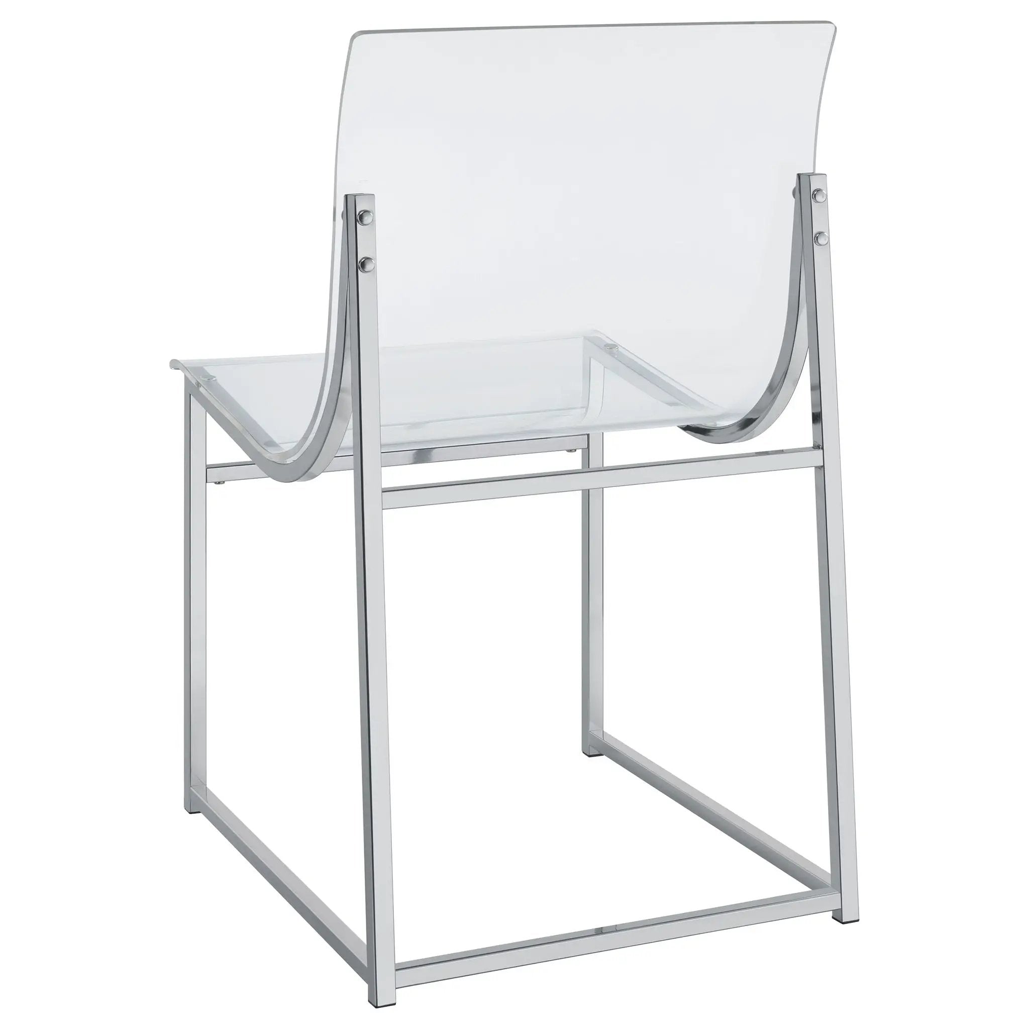 Adino Acrylic Dining Side Chair Chrome (Set of 2) by Unique Piece Furniture