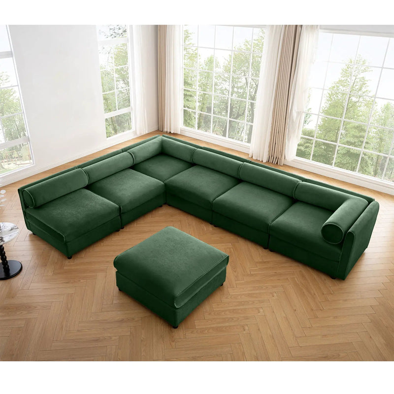 Modern Modular Sectional Sofa With Storag, Contemporary Cylindrical Design by Unique Piece Furniture