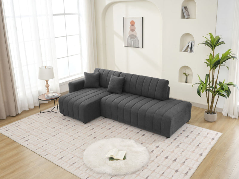 Jessica - Lamb Wool Sectional Sofa With Chaise by HouseOfZazla
