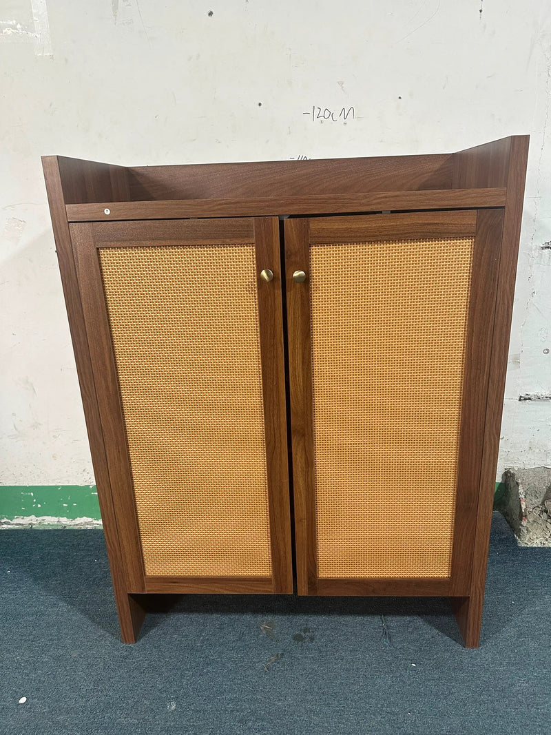 42.5" Tall Rattan Shoe Cabinet with Doors by HouseOfZazla