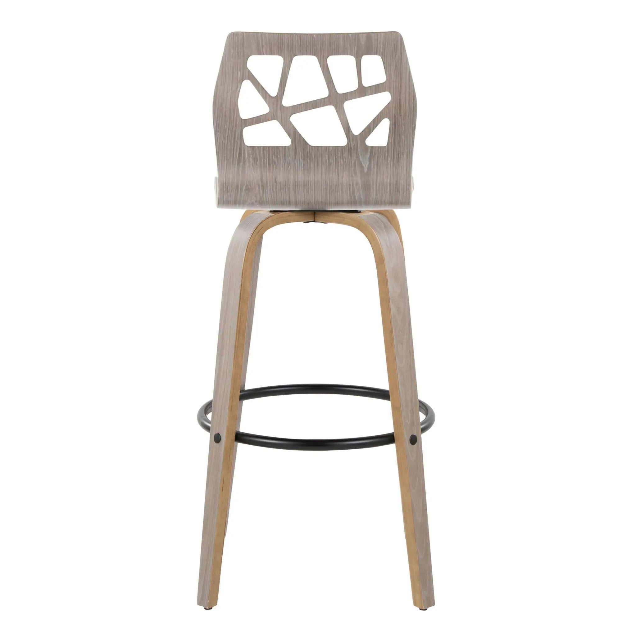 Folia - Contemporary Fixed Height Stool With Swivel With Round Footrest (Set of 2) by Unique Piece Furniture