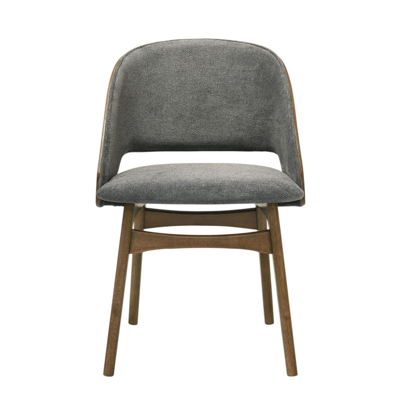 Delmon - Side Chair (Set of 2) - Gray / Walnut by HouseOfZazla
