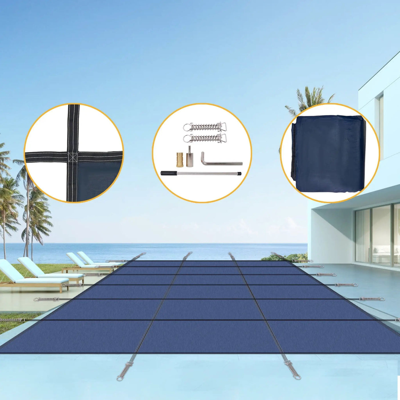 16 x 32 Ft Rectangle Inground Pool Safety Cover by HouseOfZazla