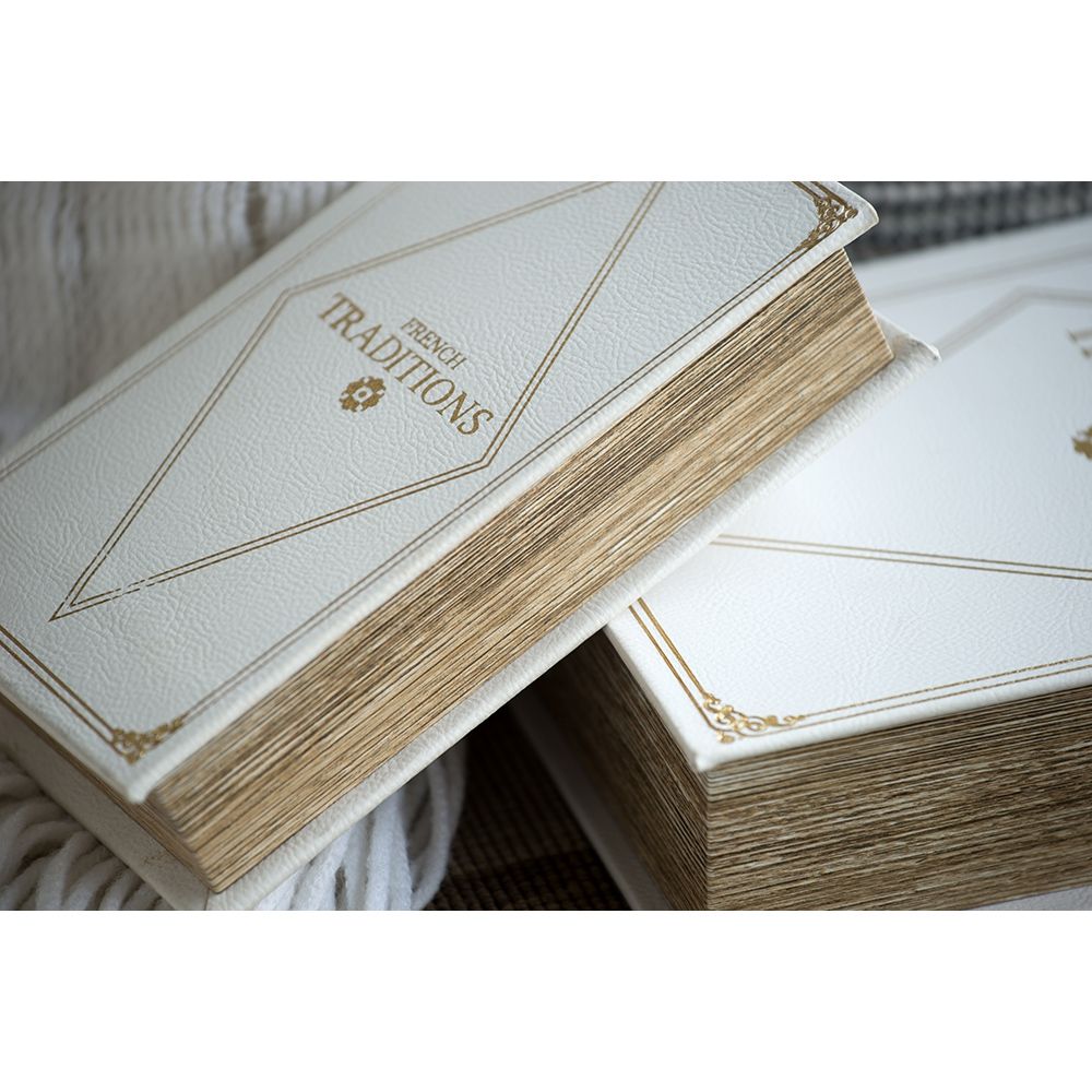 Book Boxes (Set of 2) - White / Gold by HouseOfZazla