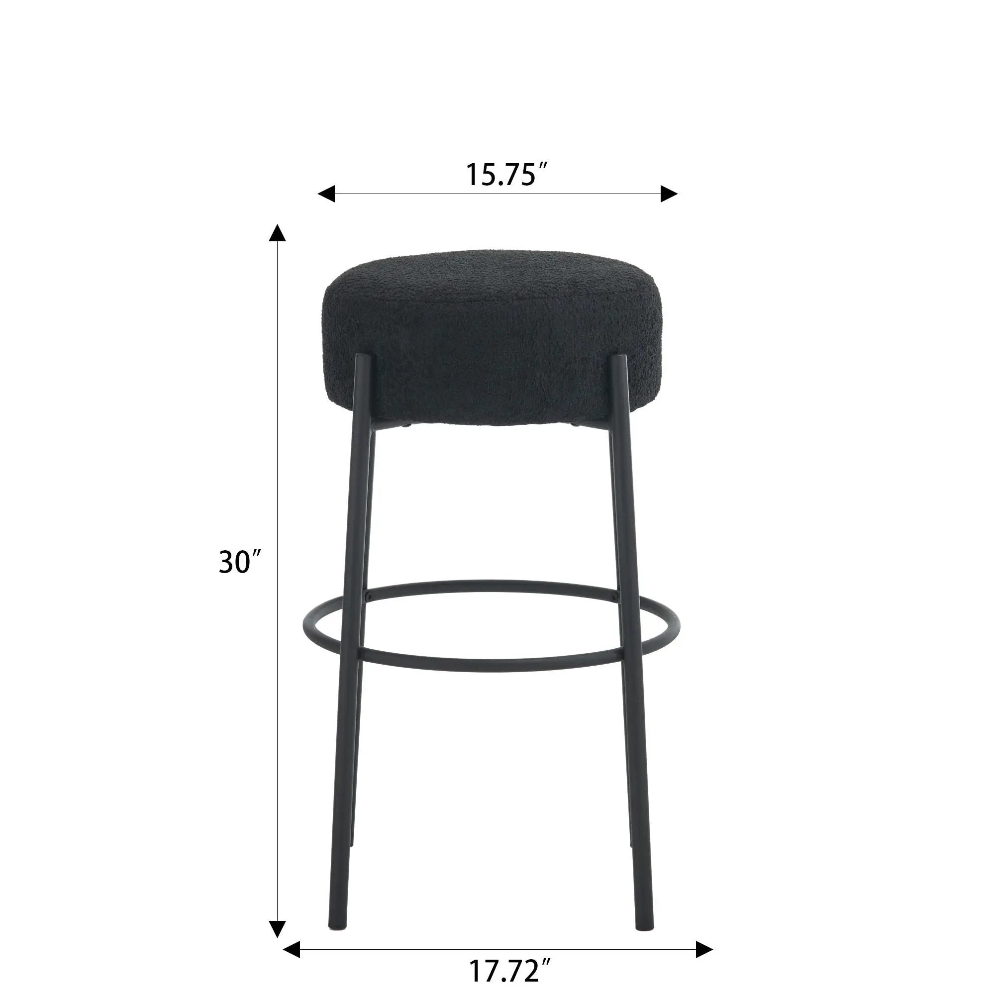 Round High Bar Stools (Set of 2), Contemporary Upholstered Dining Stools For Kitchens, Coffee Shops And Bar Stores by HouseOfZazla