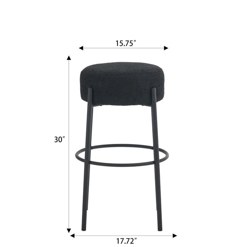 Round High Bar Stools (Set of 2), Contemporary Upholstered Dining Stools For Kitchens, Coffee Shops And Bar Stores by HouseOfZazla