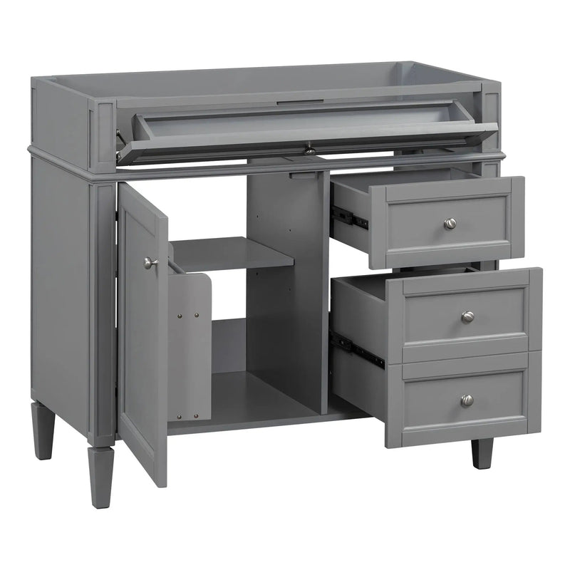 Bathroom Vanity With 2 Drawers And Tip-Out Drawer, Storage Cabinet by HouseOfZazla